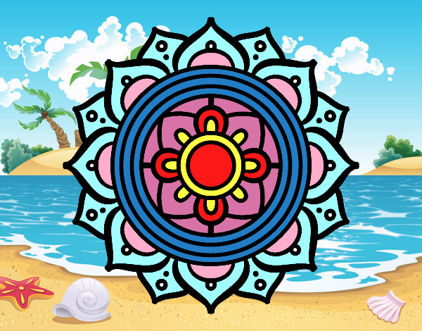 yo boy a la playa con una mandala