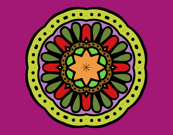 Dibujo Mandala mosaico pintado por nirvanna