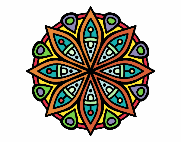 Dibujo Mandala para la concentración pintado por emily123