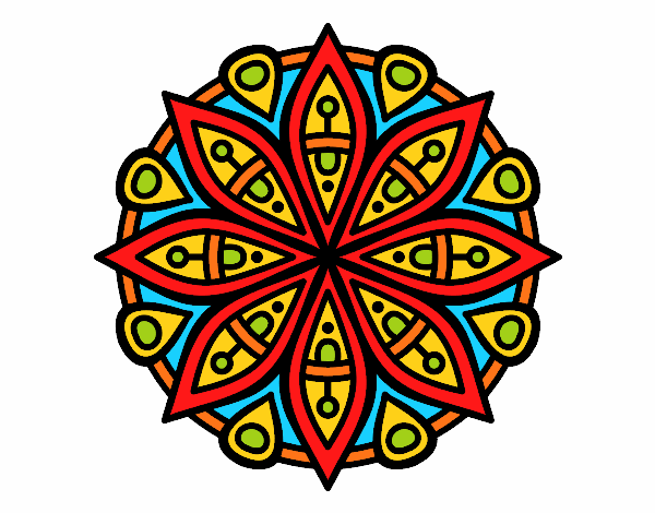Dibujo Mandala para la concentración pintado por esmerlyn