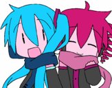 Miku y Len con bufanda