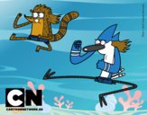 Mordecai y Rigby karatekas