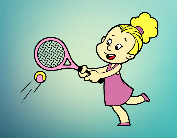 Niña jugando a tenis