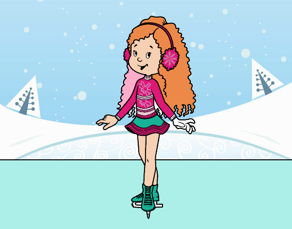 Niña patinadora sobre hielo