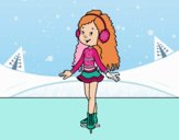 Dibujo Niña patinadora sobre hielo pintado por PrincessAB