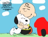 Snoopy y Carlitos abrazados