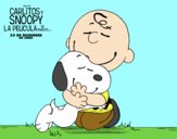 Snoopy y Carlitos abrazados