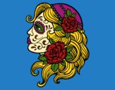 Dibujo Tatuaje de Catrina pintado por linda423