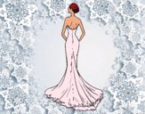 Dibujo Vestido de boda con cola pintado por emily123