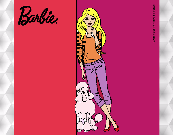 Barbie con cazadora de cuadros