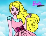 Barbie con su vestido con lazo