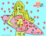 Barbie con tabla de surf