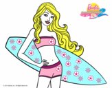 Barbie con tabla de surf