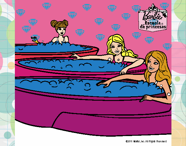 Barbie y sus amigas en el jacuzzi