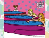 Barbie y sus amigas en el jacuzzi