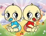 Dibujo Bebés gemelos pintado por ANGELGENIO