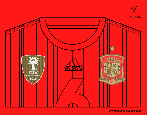 Camiseta del mundial de fútbol 2014 de España