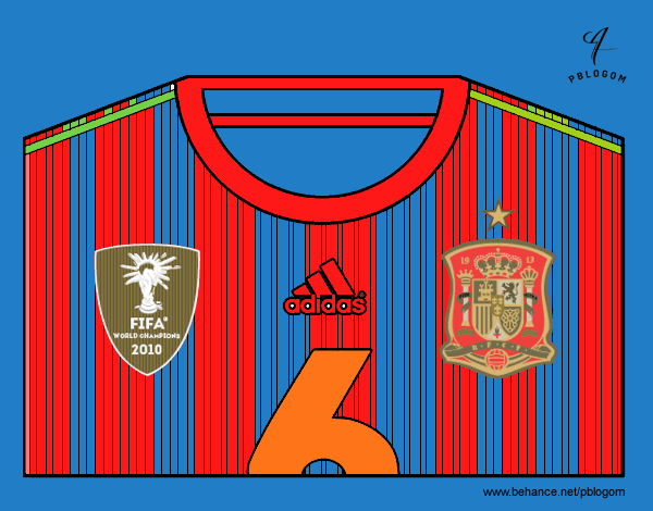 Camiseta del mundial de fútbol 2014 de España