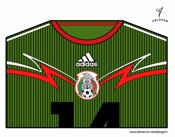 Camiseta del mundial de fútbol 2014 de México