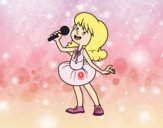 Estrella del pop cantando