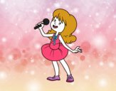 Estrella del pop cantando