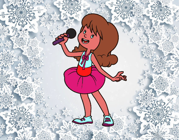 Estrella del pop cantando