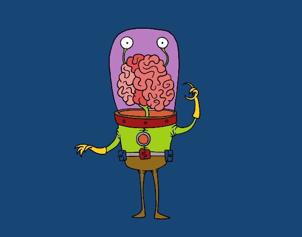 Dibujo Extraterrestre cerebro pintado por nirvanna