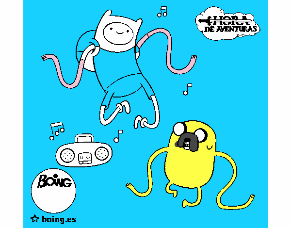 Finn y Jake escuchando música