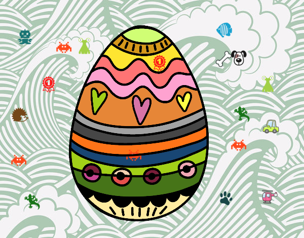 Dibujo Huevo de Pascua para decorar pintado por noramision