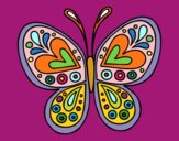 Dibujo Mandala mariposa pintado por nirvanna