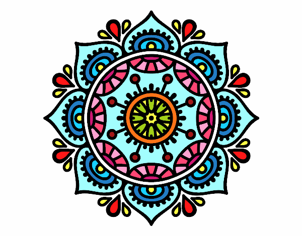 Dibujo Mandala para relajarse pintado por FAFARIZA