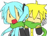 Miku y Len con bufanda