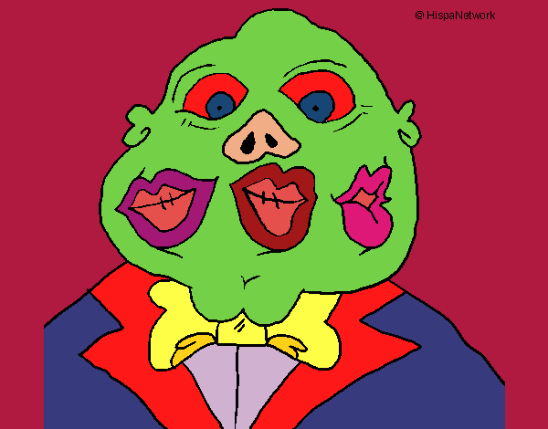 Dibujo Monstruo con tres bocas pintado por nirvanna