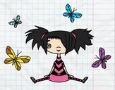 Niña con mariposas