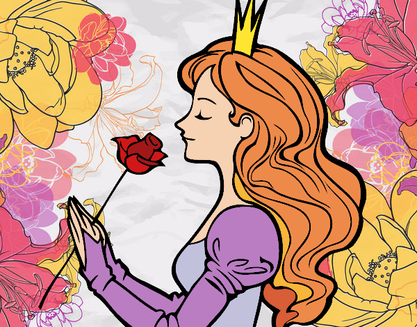 Dibujo Princesa y rosa pintado por nirvanna