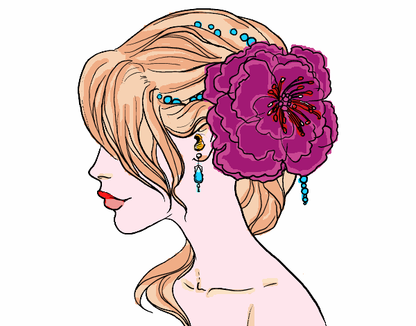 Dibujo Tocado  de novia con flor  pintado por maria787
