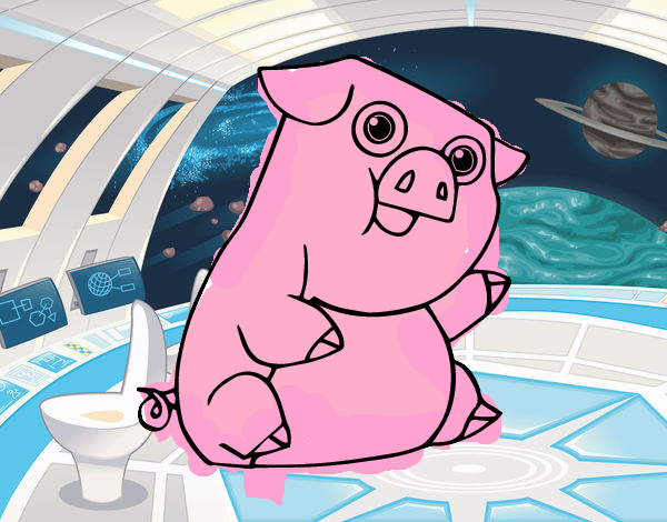 1 cerdito espacial