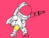 Astronauta con cohete