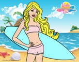 Barbie con tabla de surf