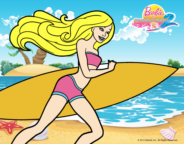 Barbie corre al agua