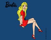 Dibujo Barbie sentada pintado por amalia