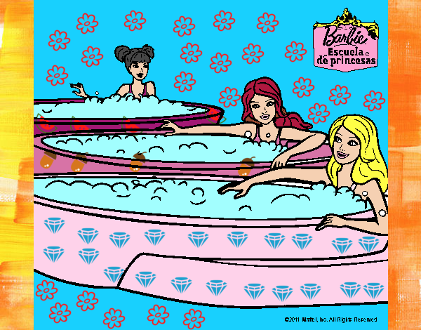 Barbie y sus amigas en el jacuzzi