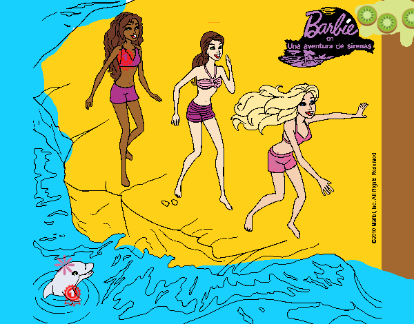 Barbie y sus amigas en la playa