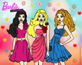 Barbie y sus amigas vestidas de fiesta