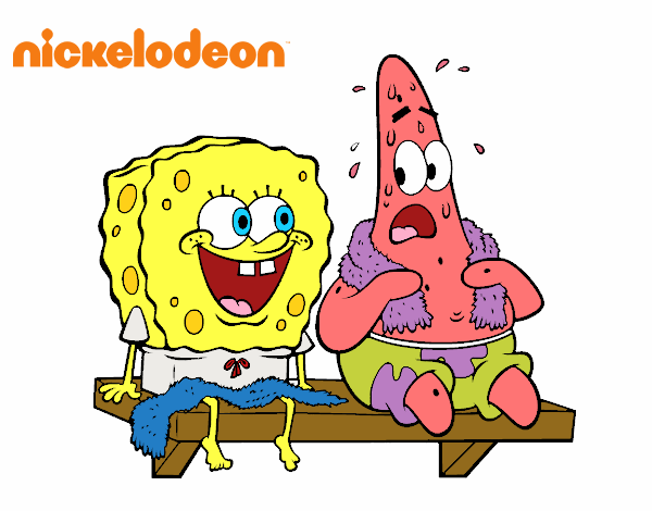 Bob Esponja y Patricio en bañador