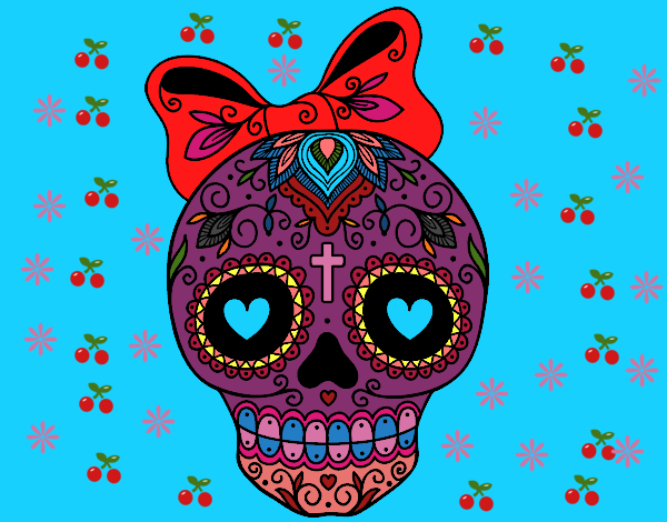 Calavera mejicana con lazo