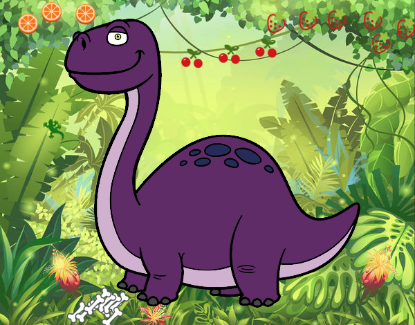 Dibujo Dino Diplodocus pintado por JuanMar3