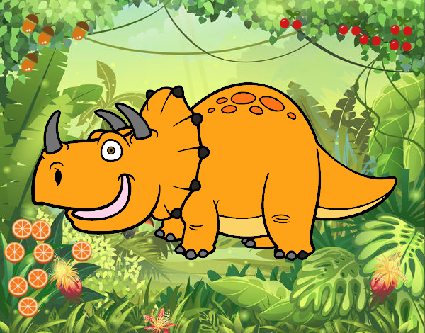 Dibujo Dino Triceratops pintado por JuanMar3