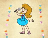 Estrella del pop cantando