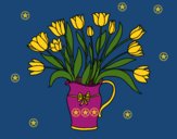 Dibujo Jarrón de tulipanes pintado por linda423